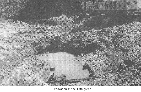 Excavation on the 13th green