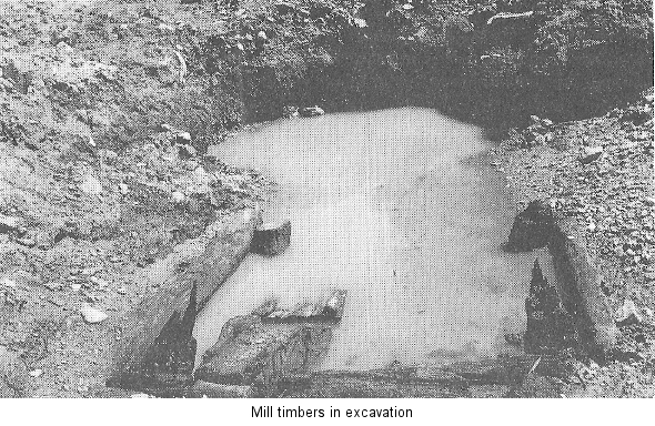 Mill timbers in excavation